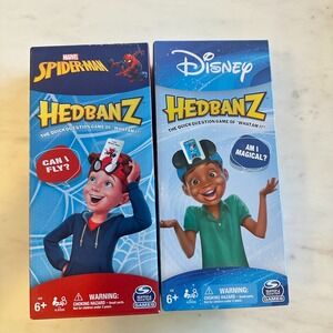 Hedbanz, Picture Guessing Board Game Bundle of‎ Disney, Spiderman Set of 2 Games